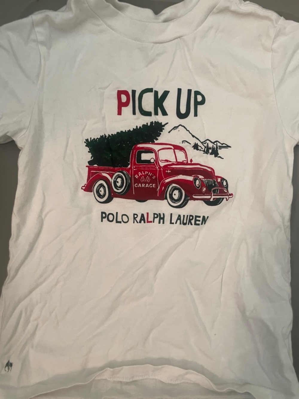 Polo by Ralph Lauren White Tee with Red Truck Graphic